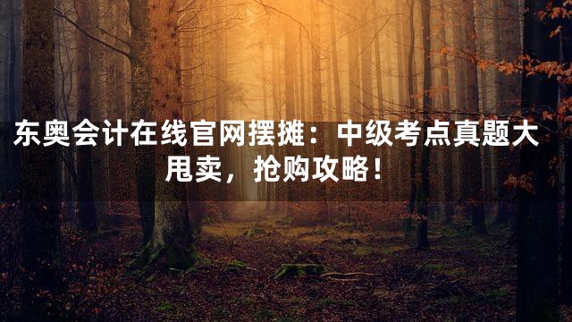 东奥会计在线官网摆摊：中级考点真题大甩卖，抢购攻略！