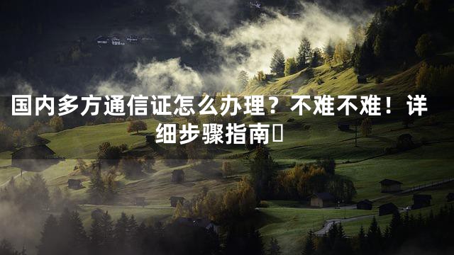 国内多方通信证怎么办理？不难不难！详细步骤指南️