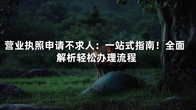 营业执照申请不求人：一站式指南！全面解析轻松办理流程