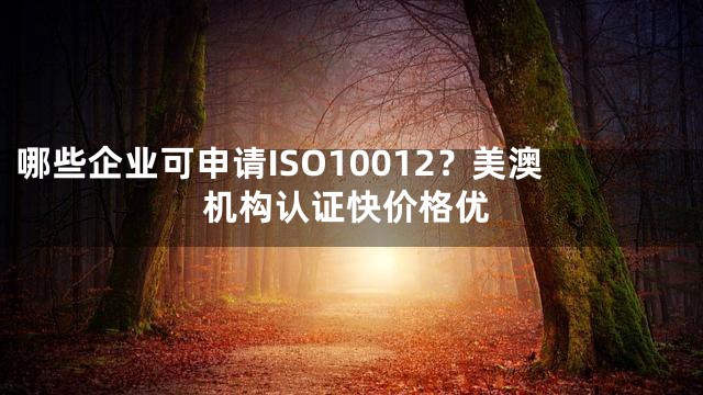 哪些企业可申请ISO10012？美澳机构认证快价格优