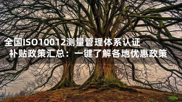 全国ISO10012测量管理体系认证补贴政策汇总：一键了解各地优惠政策