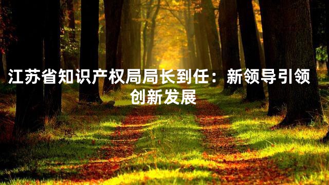 江苏省知识产权局局长到任：新领导引领创新发展