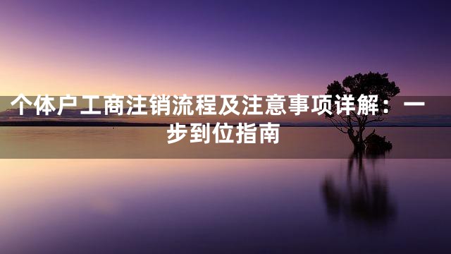 个体户工商注销流程及注意事项详解：一步到位指南
