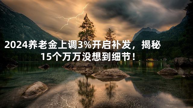 2024养老金上调3%开启补发，揭秘15个万万没想到细节！