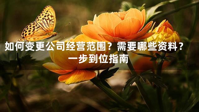 如何变更公司经营范围？需要哪些资料？一步到位指南