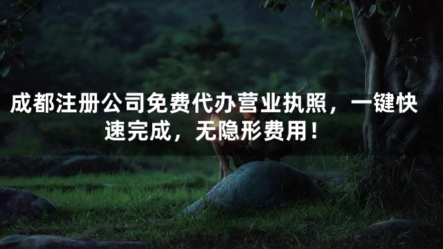 成都注册公司免费代办营业执照，一键快速完成，无隐形费用！