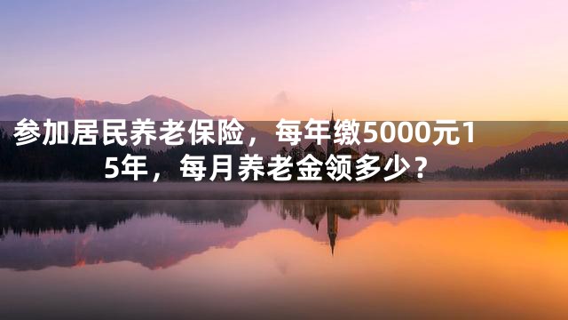 参加居民养老保险，每年缴5000元15年，每月养老金领多少？