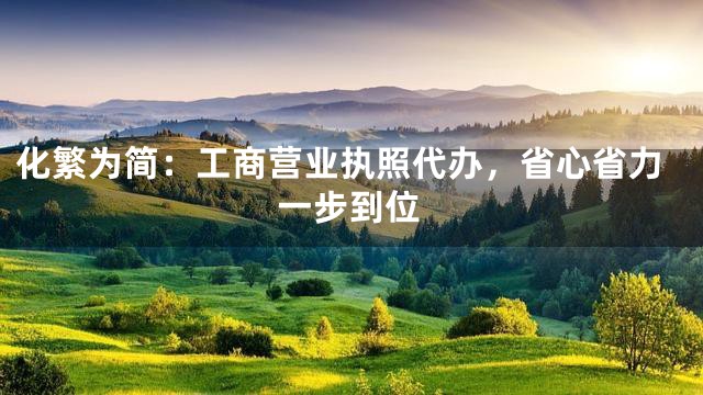 化繁为简：工商营业执照代办，省心省力一步到位