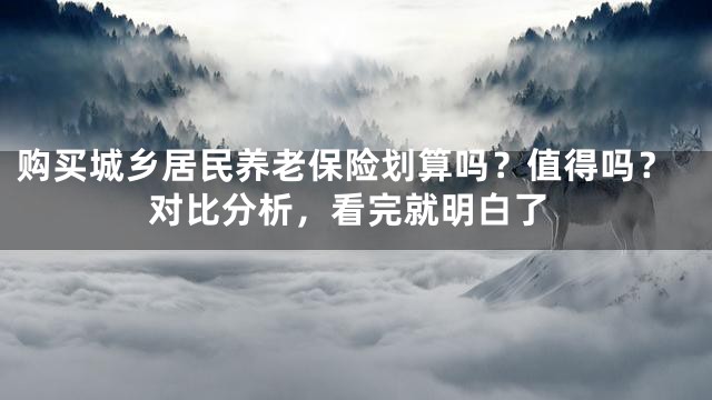 购买城乡居民养老保险划算吗？值得吗？对比分析，看完就明白了