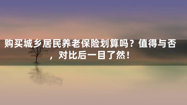 购买城乡居民养老保险划算吗？值得与否，对比后一目了然！