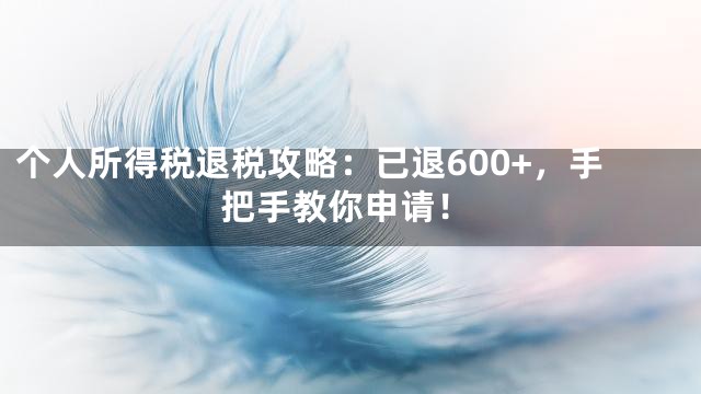 个人所得税退税攻略：已退600+，手把手教你申请！
