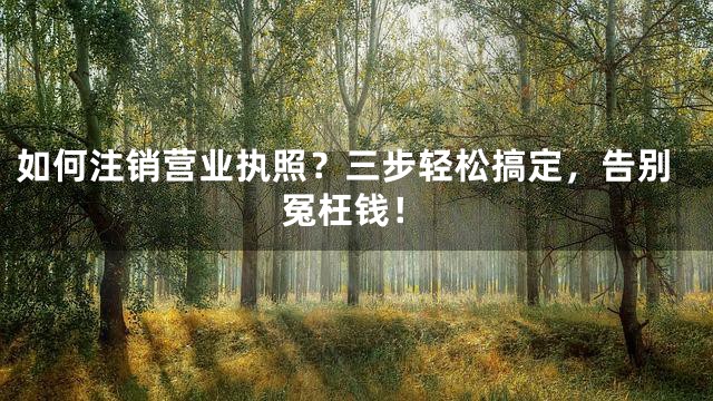如何注销营业执照？三步轻松搞定，告别冤枉钱！