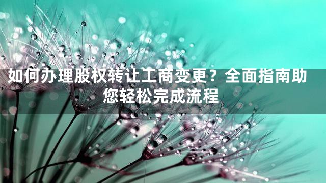 如何办理股权转让工商变更？全面指南助您轻松完成流程