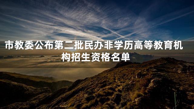 市教委公布第二批民办非学历高等教育机构招生资格名单