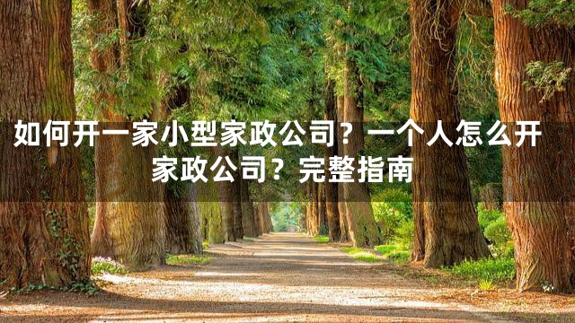 如何开一家小型家政公司？一个人怎么开家政公司？完整指南