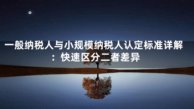 一般纳税人与小规模纳税人认定标准详解：快速区分二者差异