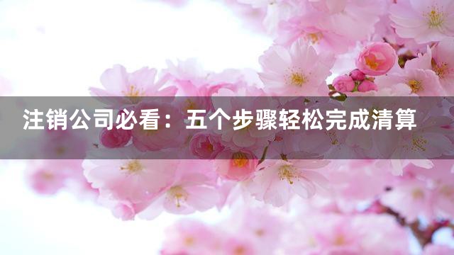注销公司必看：五个步骤轻松完成清算