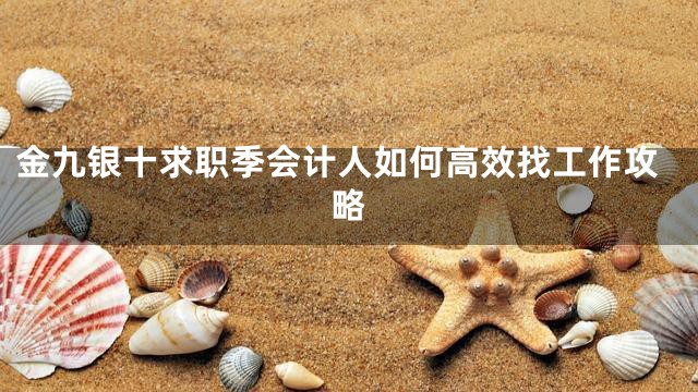 金九银十求职季会计人如何高效找工作攻略