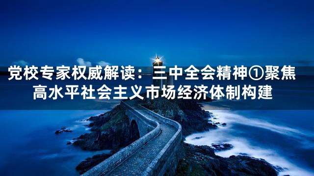 党校专家权威解读：三中全会精神①聚焦高水平社会主义市场经济体制构建