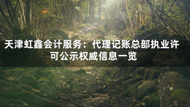 天津虹鑫会计服务：代理记账总部执业许可公示权威信息一览