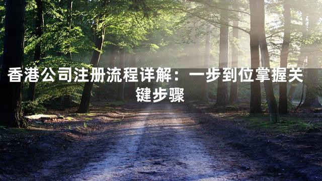 香港公司注册流程详解：一步到位掌握关键步骤