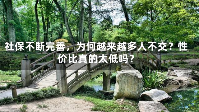 社保不断完善，为何越来越多人不交？性价比真的太低吗？