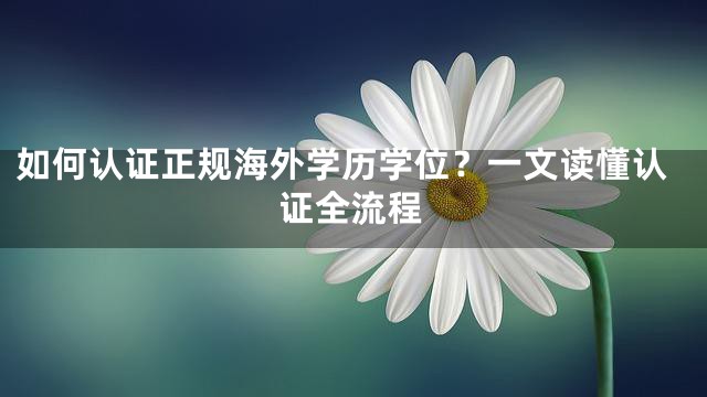 如何认证正规海外学历学位？一文读懂认证全流程