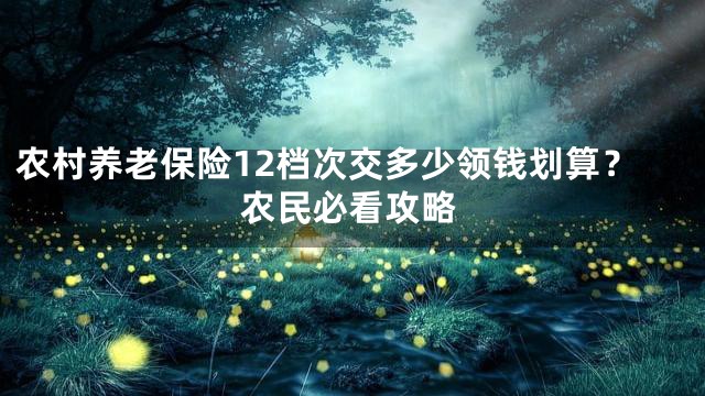 农村养老保险12档次交多少领钱划算？农民必看攻略