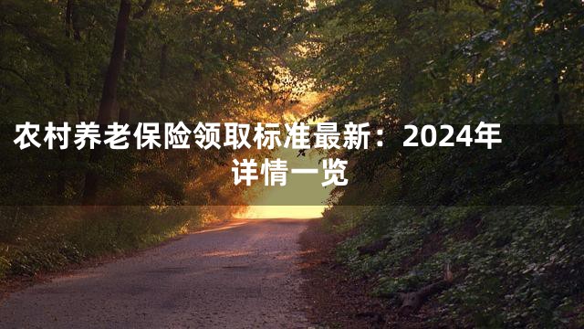 农村养老保险领取标准最新：2024年详情一览
