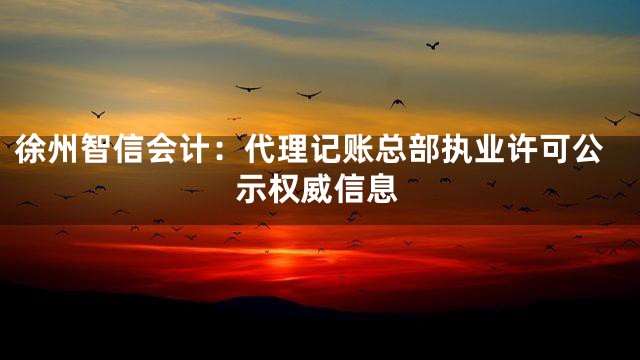 徐州智信会计：代理记账总部执业许可公示权威信息