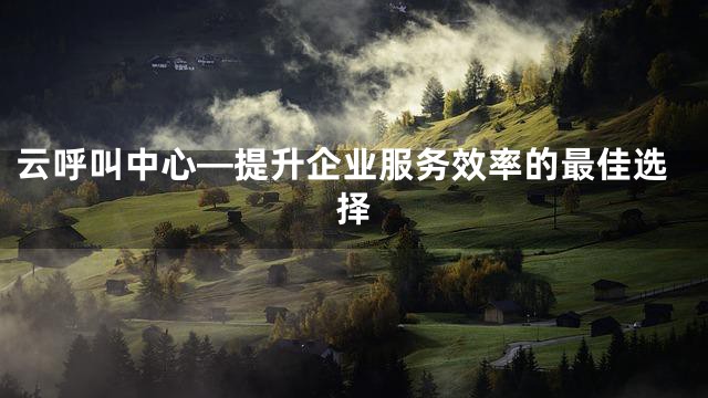 云呼叫中心—提升企业服务效率的最佳选择