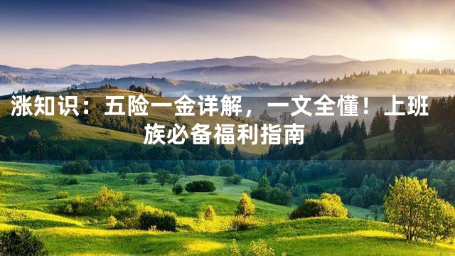 涨知识：五险一金详解，一文全懂！上班族必备福利指南