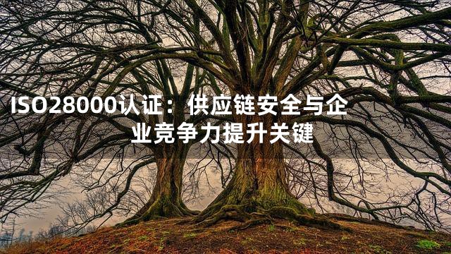ISO28000认证：供应链安全与企业竞争力提升关键