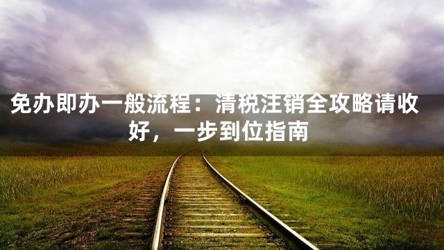 免办即办一般流程：清税注销全攻略请收好，一步到位指南
