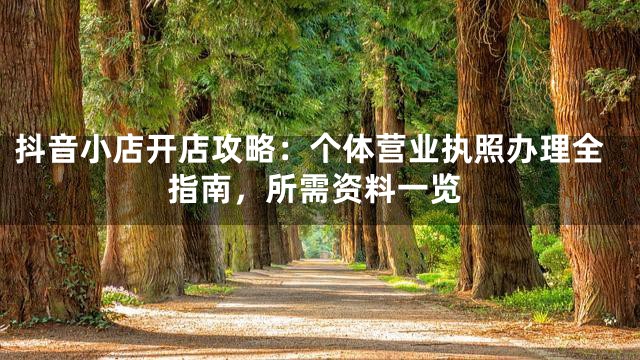 抖音小店开店攻略：个体营业执照办理全指南，所需资料一览