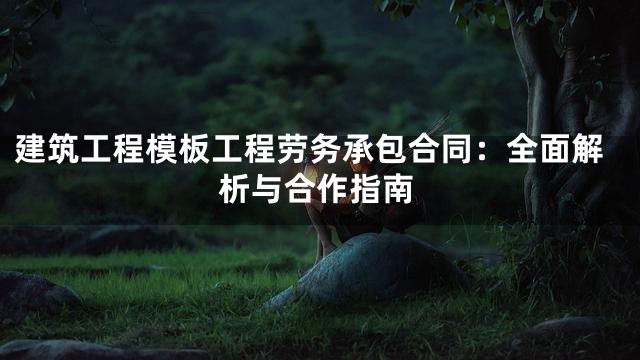 建筑工程模板工程劳务承包合同：全面解析与合作指南