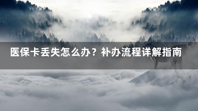 医保卡丢失怎么办？补办流程详解指南