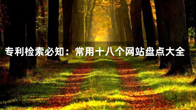 专利检索必知：常用十八个网站盘点大全