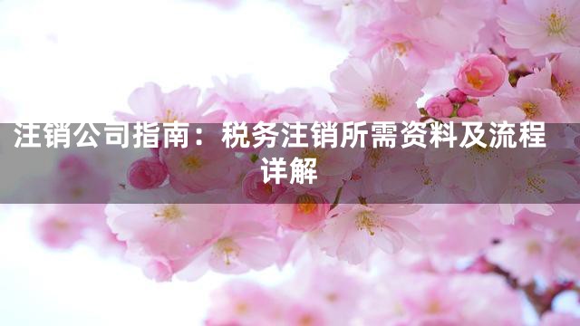 注销公司指南：税务注销所需资料及流程详解