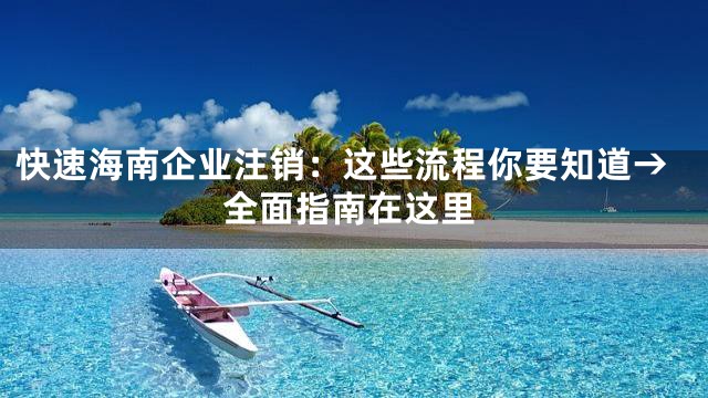 快速海南企业注销：这些流程你要知道→全面指南在这里