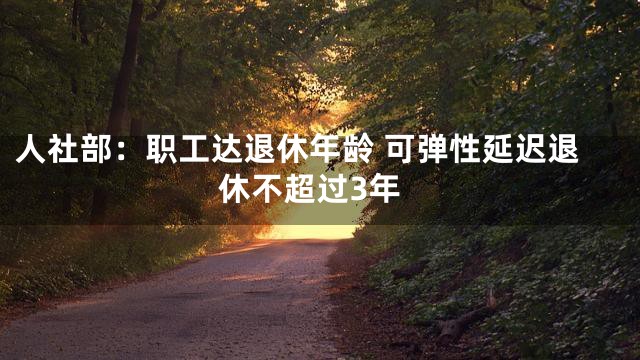 人社部：职工达退休年龄 可弹性延迟退休不超过3年