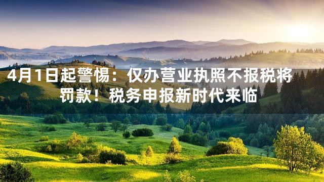 4月1日起警惕：仅办营业执照不报税将罚款！税务申报新时代来临