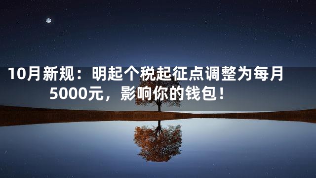 10月新规：明起个税起征点调整为每月5000元，影响你的钱包！