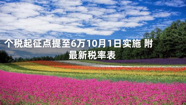个税起征点提至6万10月1日实施 附最新税率表
