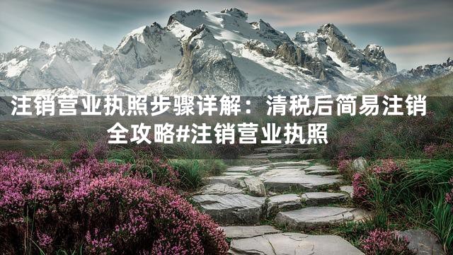 注销营业执照步骤详解：清税后简易注销全攻略#注销营业执照
