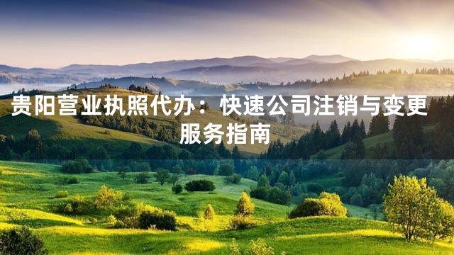 贵阳营业执照代办：快速公司注销与变更服务指南