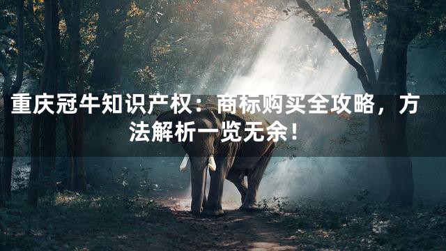 重庆冠牛知识产权：商标购买全攻略，方法解析一览无余！