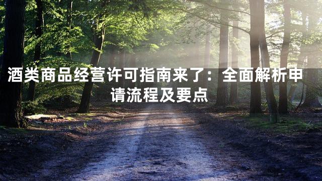 酒类商品经营许可指南来了：全面解析申请流程及要点