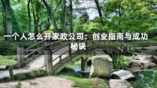 一个人怎么开家政公司：创业指南与成功秘诀