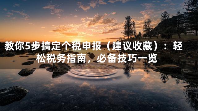 教你5步搞定个税申报（建议收藏）：轻松税务指南，必备技巧一览